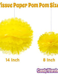 Tissue Paper 14-Inch Pom Pom - Yellow