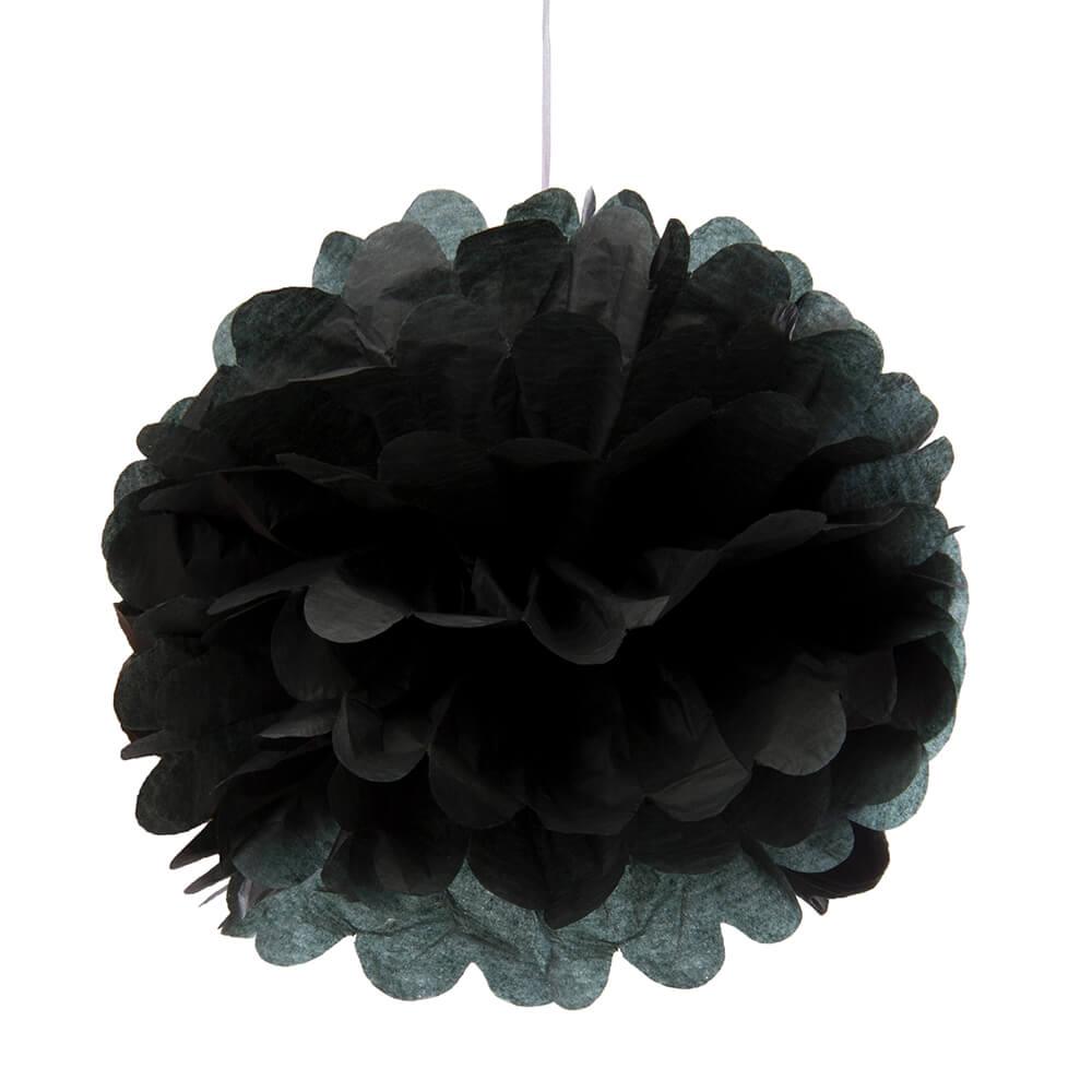 Tissue Paper 8-Inch Pom Pom - Black - Candy Warehouse