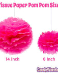 Tissue Paper 8-Inch Pom Pom - Hot Pink - Candy Warehouse