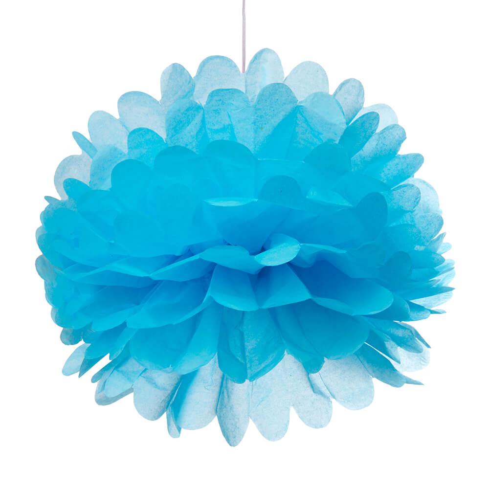 Tissue Paper 8-Inch Pom Pom - Turquoise Blue - Candy Warehouse