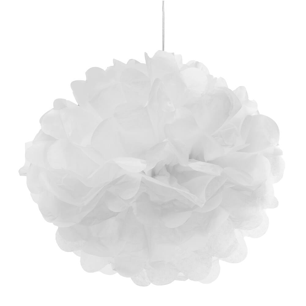 Tissue Paper 8-Inch Pom Pom - White - Candy Warehouse