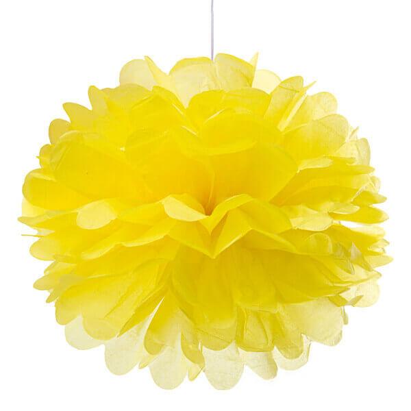 Tissue Paper 8-Inch Pom Pom - Yellow - Candy Warehouse