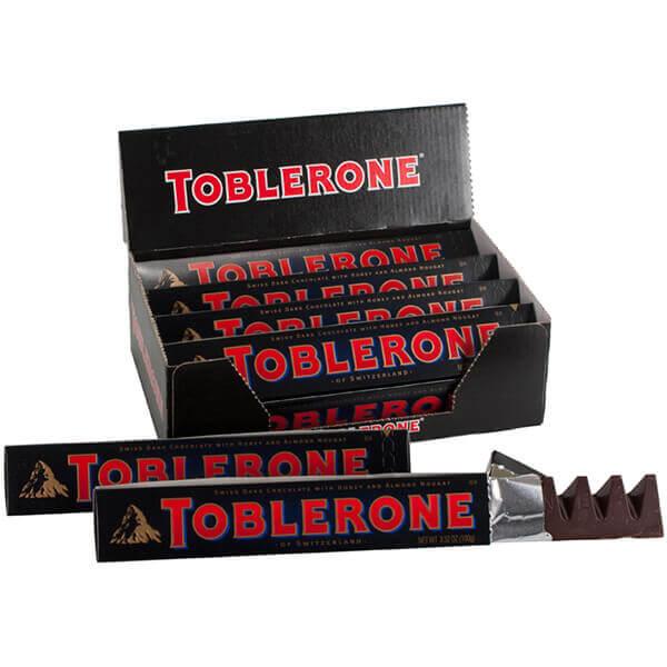 Toblerone Dark Chocolate Bars: 20-Piece Box - Candy Warehouse