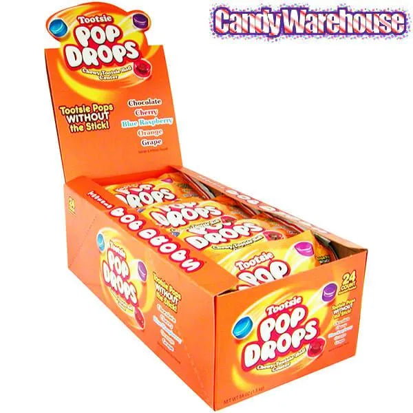 Tootsie Pop Drops Candy Packs: 24-Piece Box | Candy Warehouse