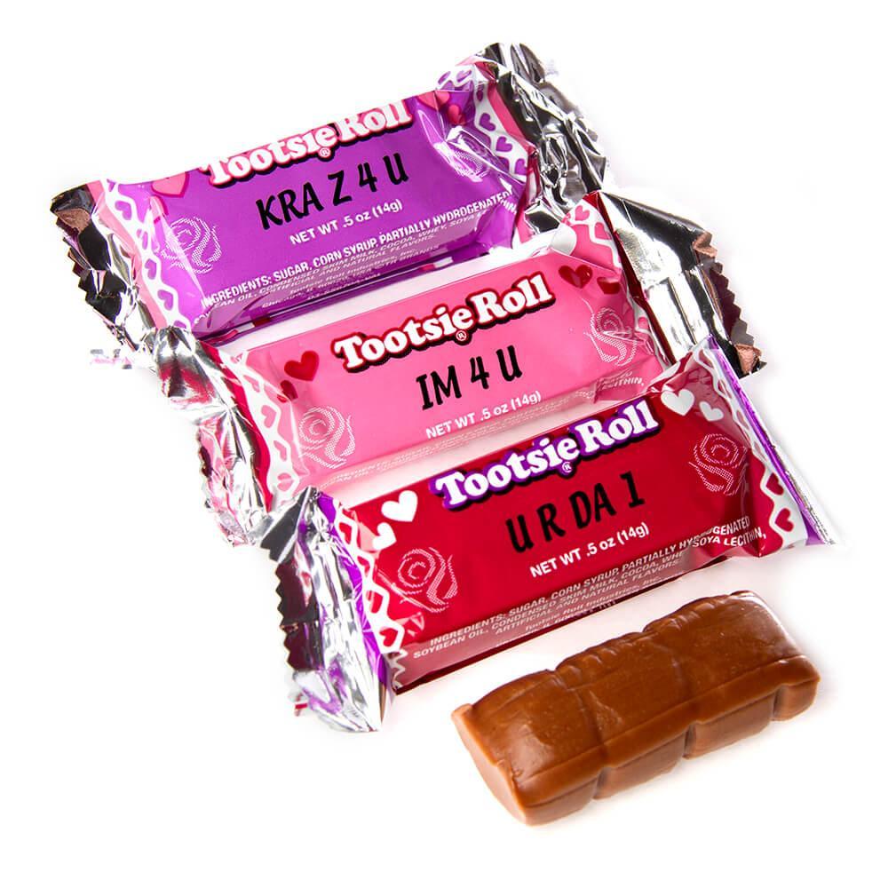 Tootsie Roll Valentine Snack Bars Candy: 10-Ounce Bag - Candy Warehouse