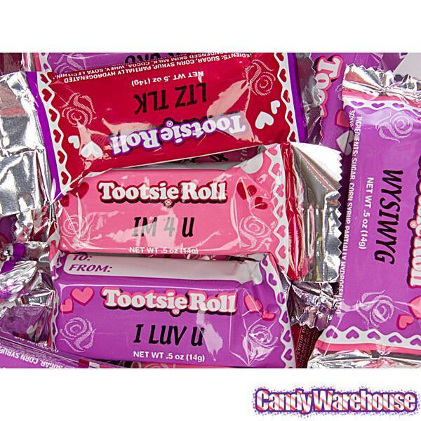 Tootsie Roll Valentine Snack Bars Candy: 10-Ounce Bag - Candy Warehouse