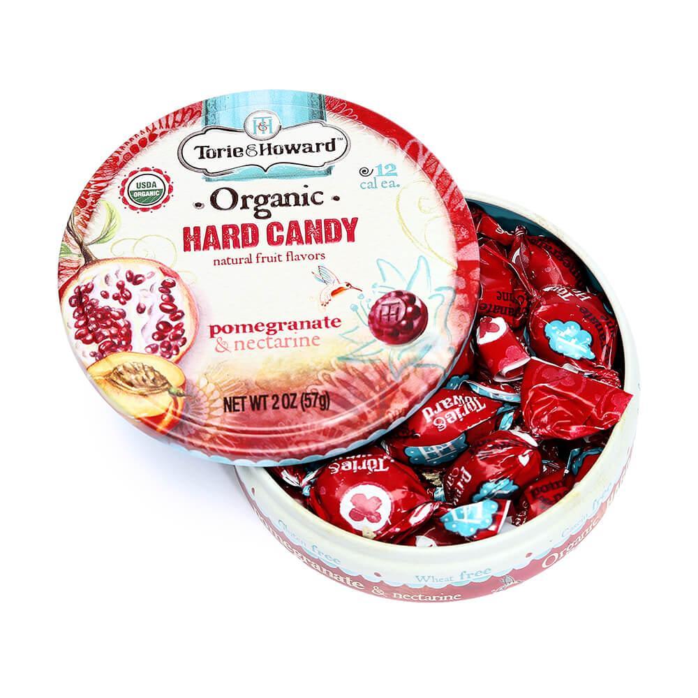 Torie and Howard Hard Candy Tins - Pomegranate & Nectarine: 8-Piece Box - Candy Warehouse