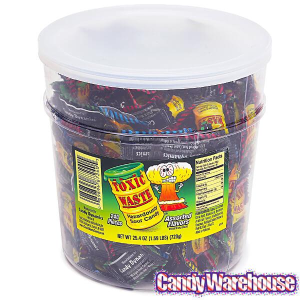 Toxic Waste Sour Candy Packs: 240-Piece Tub - Candy Warehouse