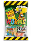 Toxic Waste Sour Gummy Worms Peg Bags: 12-Piece Box