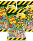 Toxic Waste Sour Gummy Worms Peg Bags: 12-Piece Box