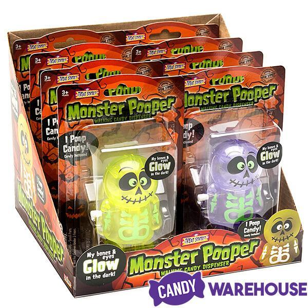 Treat Street Wind-up Halloween Glow-In-the-Dark Monster Candy Poopers: 8-Piece Set - Candy Warehouse