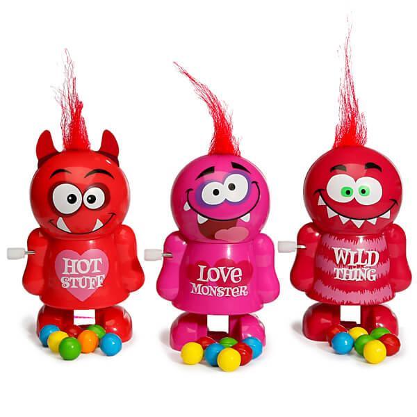 Treat Street Wind-up Valentine Love Monster Candy Poopers: 8-Piece Set - Candy Warehouse