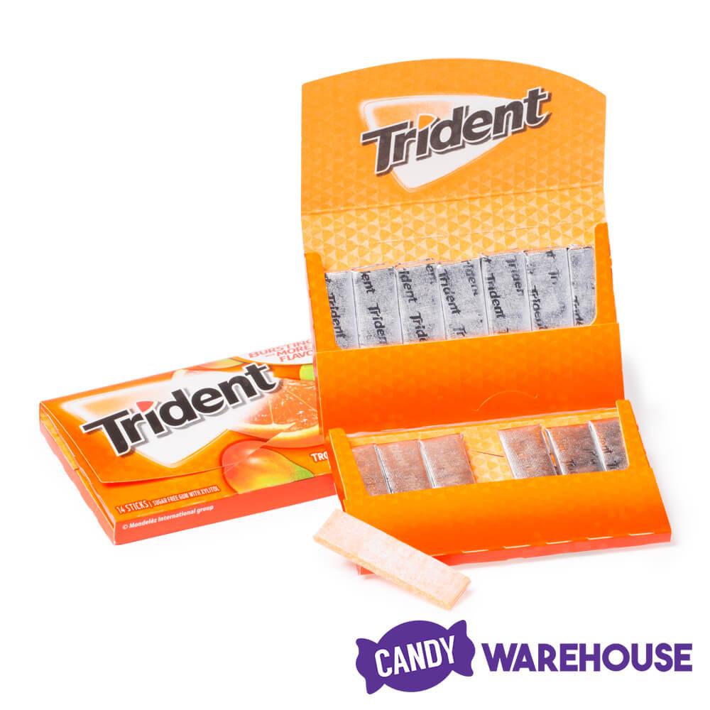 Trident Tropical Twist Sugar Free Gum: 15-Piece Box - Candy Warehouse