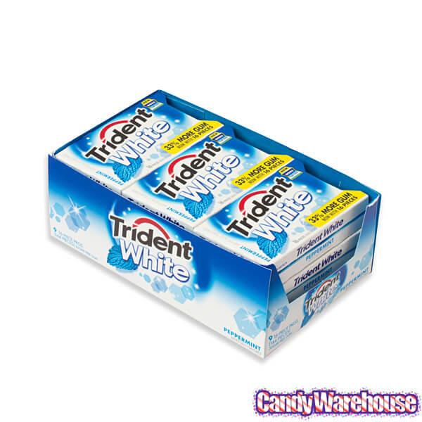 Trident White Peppermint Sugar Free Gum Packs: 12-Piece Box - Candy Warehouse