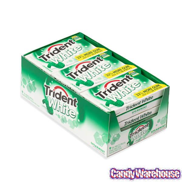 Trident White Spearmint Sugar Free Gum Packs: 12-Piece Box - Candy Warehouse