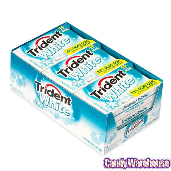 Trident White Wintergreen Sugar Free Gum Packs: 9-Piece Box - Candy Warehouse