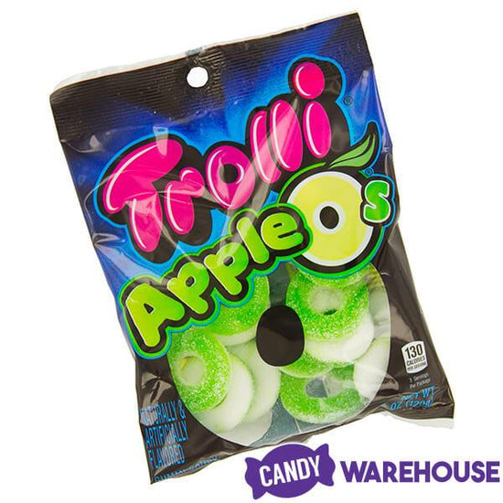 Trolli Apple O's Green Apple Gummy Rings Candy: 3LB Box | Candy Warehouse