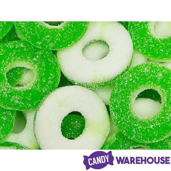 Trolli Apple O&#39;s Green Apple Gummy Rings Candy: 3LB Box - Candy Warehouse