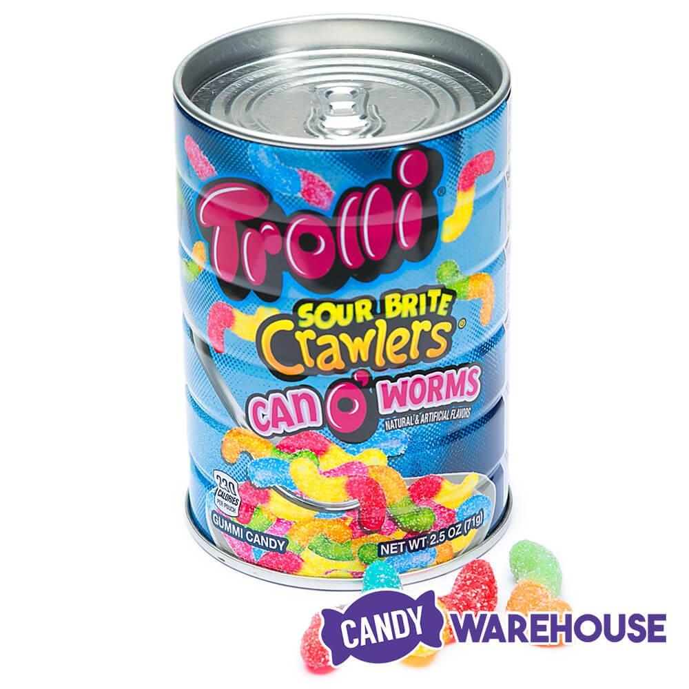 Trolli Sour Brite Crawlers Can O' Worms: 2.5-Ounce Can - Candy Warehouse