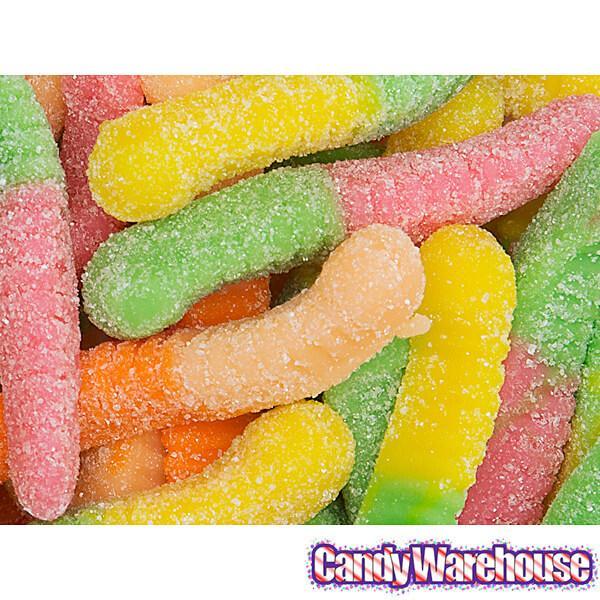 Trolli Sour Brite Crawlers Gummy Worms Candy - Tropical: 3.75LB Box - Candy Warehouse