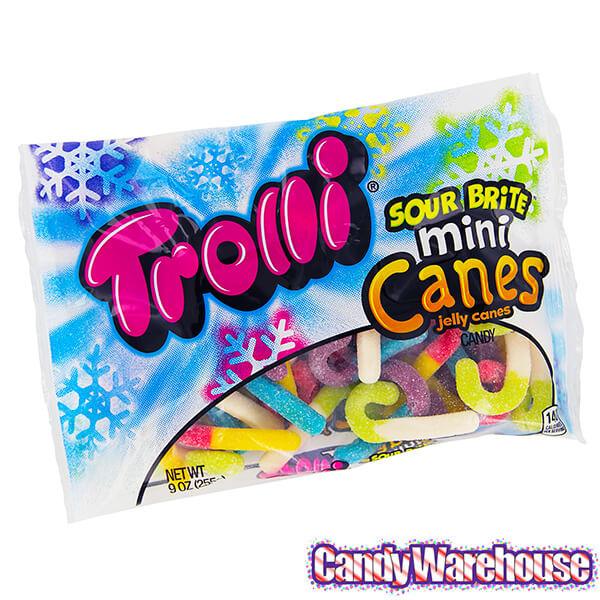 Trolli Sour Brite Mini Canes Jelly Candy Canes: 9-Ounce Bag - Candy Warehouse