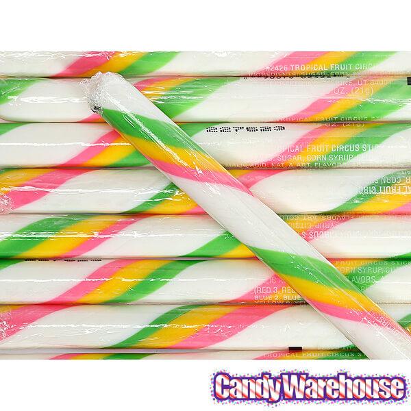 Tropical Fruit Hard Candy Sticks: 100-Piece Box - Candy Warehouse