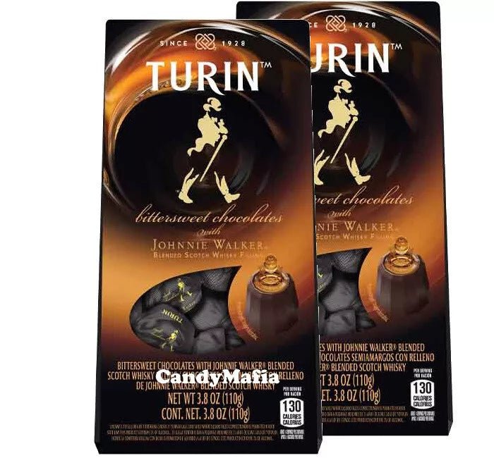 Turin Johnnie Walker Liquor Filled Dark Chocolates: 12-Piece Case