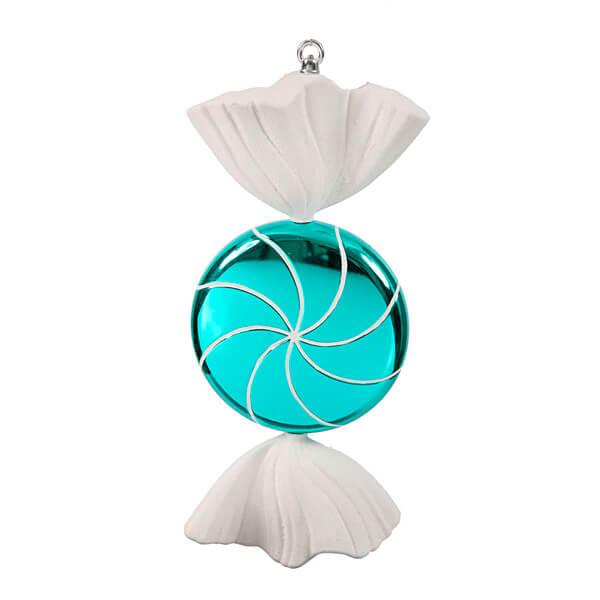 Turquoise Blue Swirl Candy Ornament - 18.5 Inch | Candy Warehouse