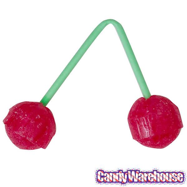 Twin Cherry Lollipops: 48-Piece Tub - Candy Warehouse