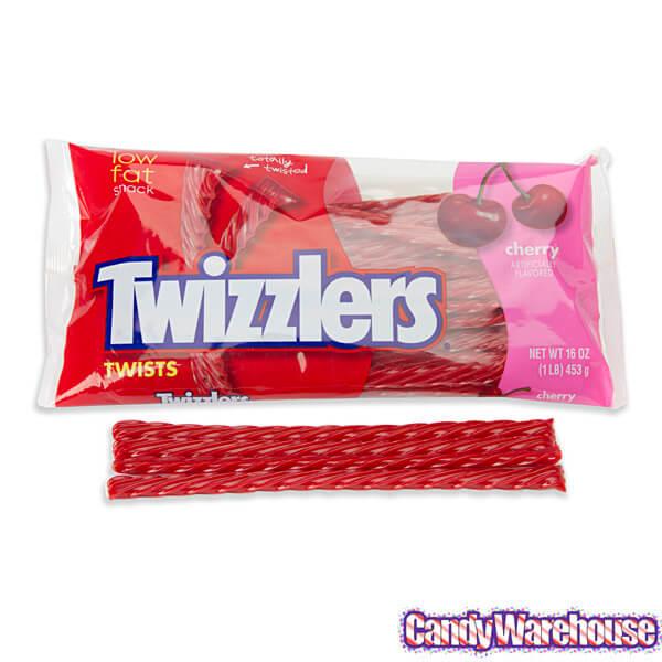 Twizzlers Cherry Licorice Twists: 16-Ounce Bag - Candy Warehouse