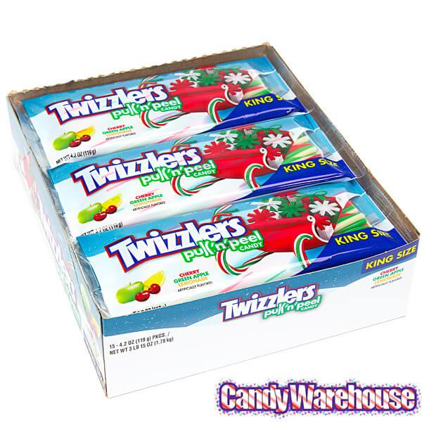 Twizzlers Christmas Licorice Twists King Size Packs: 15-Piece Box - Candy Warehouse