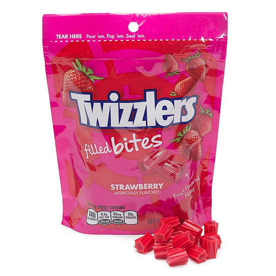 Twizzlers Licorice Filled Bites - Strawberry: 8-Ounce Bag | Candy Warehouse