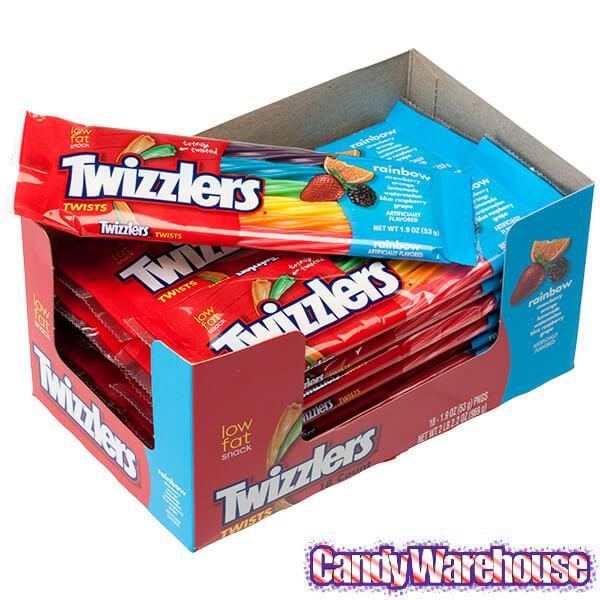 Twizzlers Rainbow Licorice Twists Packs: 18-Piece Box - Candy Warehouse