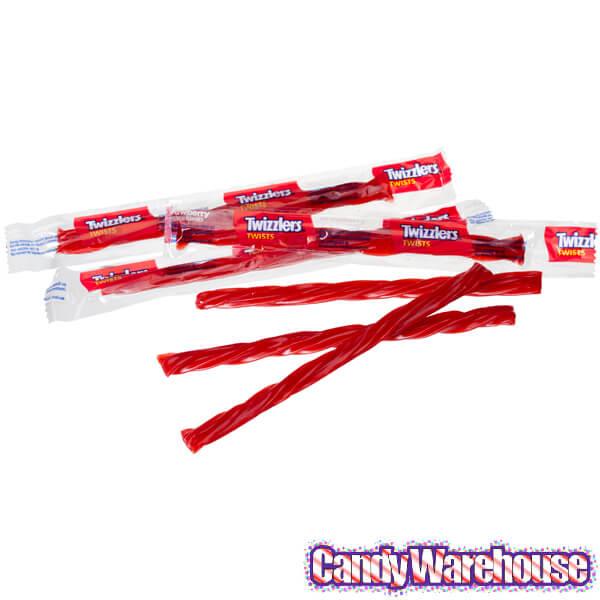 Twizzlers Strawberry Licorice Twists - Wrapped: 180-Piece Tub - Candy Warehouse