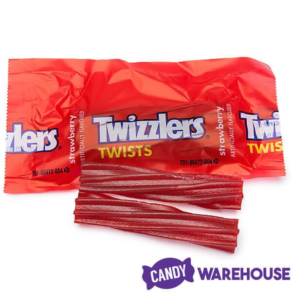 Twizzlers Strawberry Twists Snack Size Packs: 65-Piece Bag - Candy Warehouse