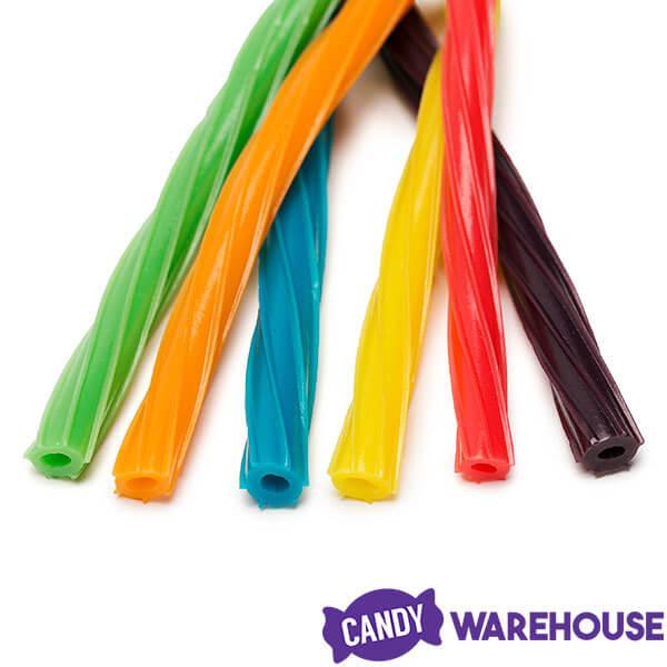 Twizzlers Twists Rainbow Candy Straws - Wrapped: 105-Piece Tub - Candy Warehouse