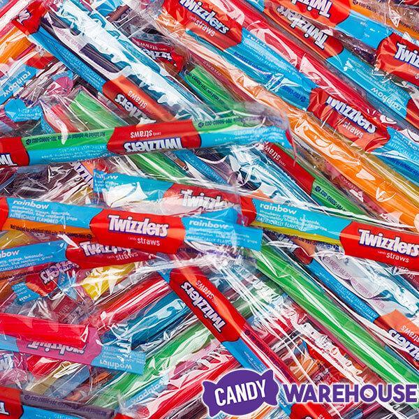 Twizzlers Twists Rainbow Candy Straws - Wrapped: 105-Piece Tub - Candy Warehouse