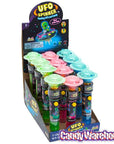 UFO Spinner Flashing Alien Flying Saucers with Candy: 12-Piece Display