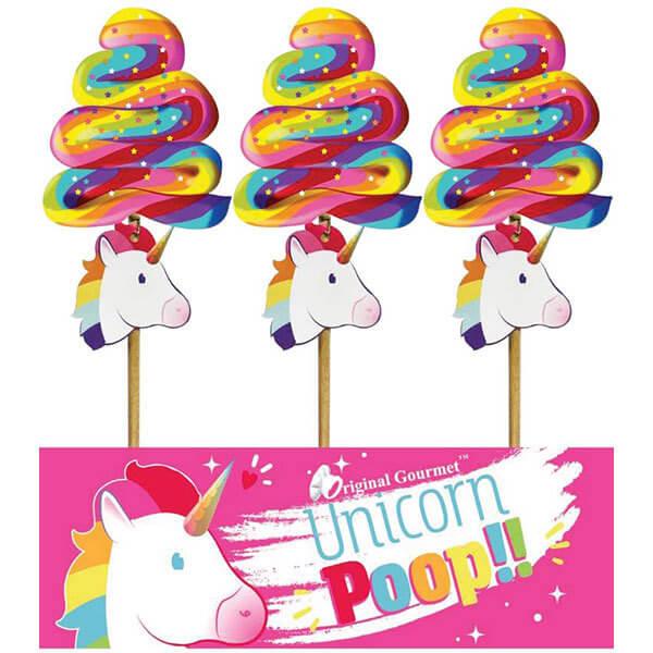 Unicorn Poop Rainbow Swirl Lollipops: 18-Piece Display - Candy Warehouse