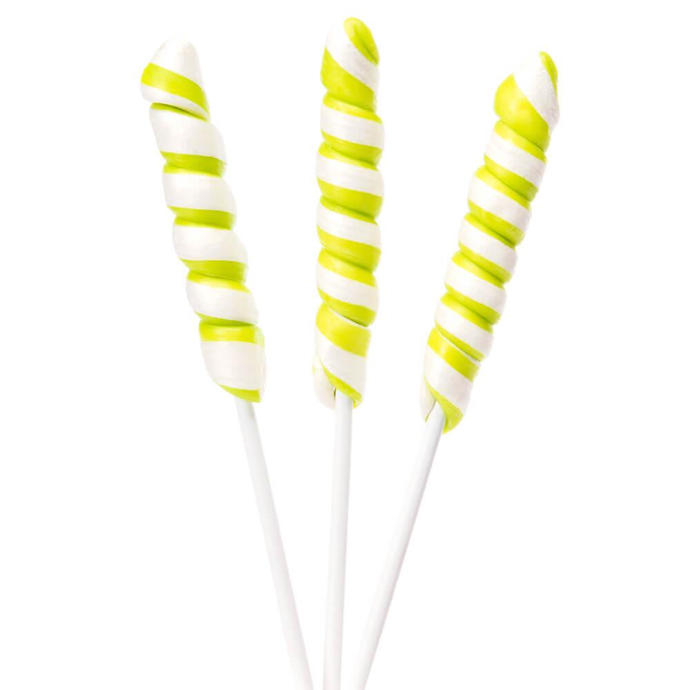 Unicorn Pops Twist Suckers - Bright Green: 24-Piece Jar - Candy Warehouse