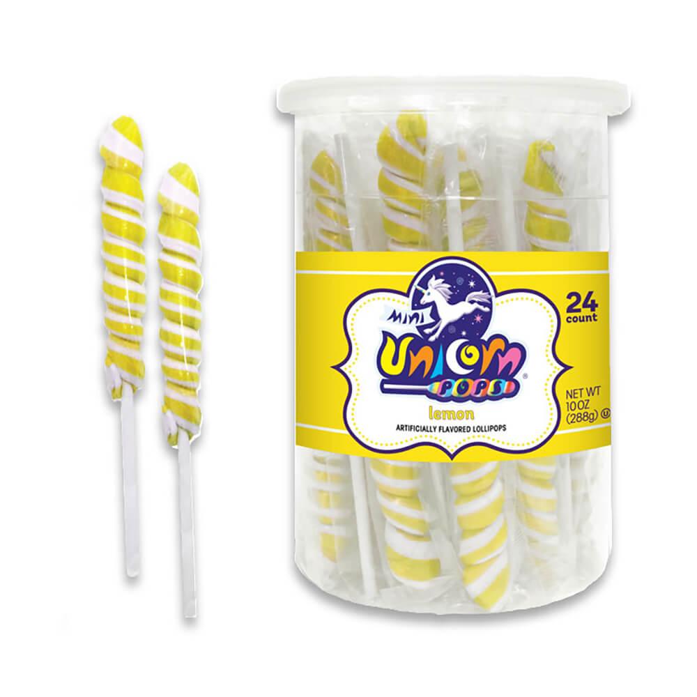 Unicorn Pops Twist Suckers - Yellow: 24-Piece Jar - Candy Warehouse