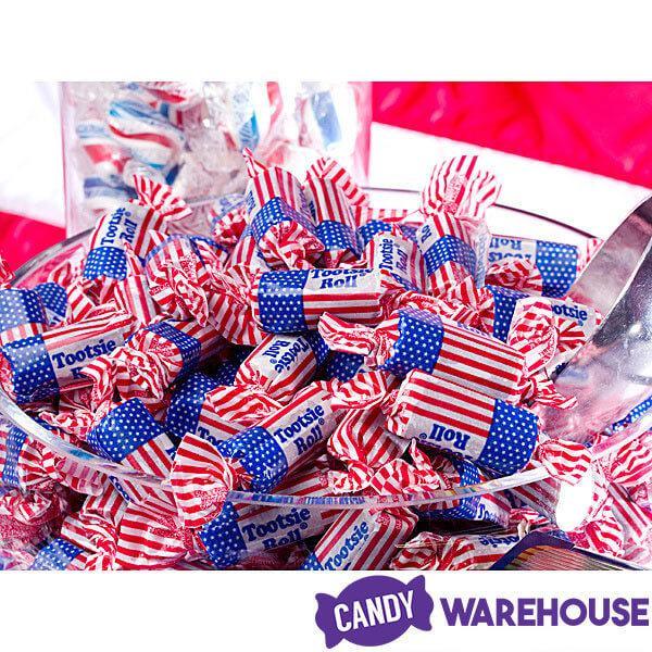 USA Flag Tootsie Roll Midgees: 40-Piece Bag - Candy Warehouse