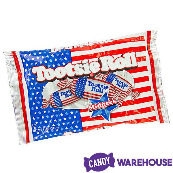 USA Flag Tootsie Roll Midgees: 40-Piece Bag - Candy Warehouse