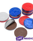 USA Patriotic Foiled Milk Chocolate Coins: 1LB Bag