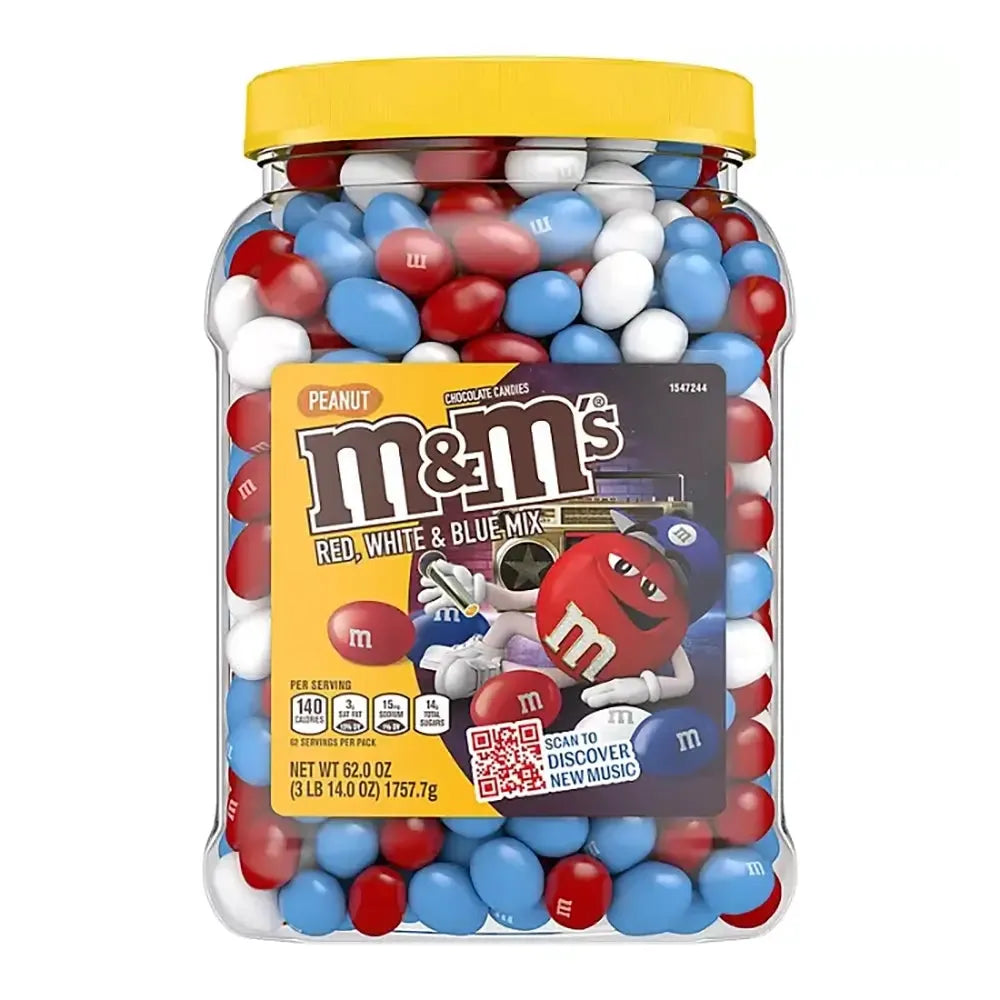 USA Peanut M&M's Candy: 62-Ounce Jar - Candy Warehouse