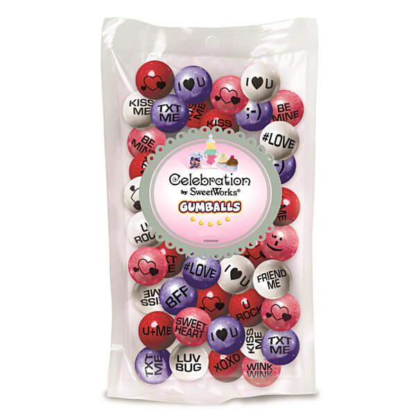 Valentine Conversation 1/2-Inch Gumballs: 2LB Bag - Candy Warehouse