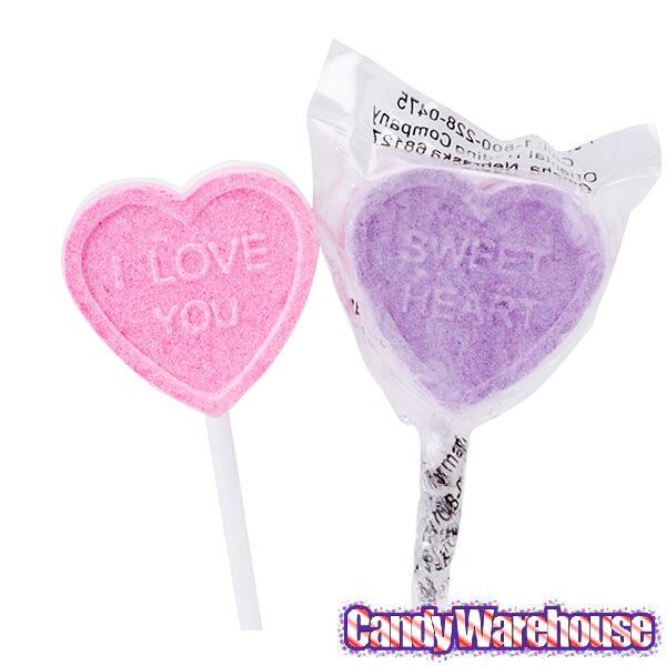 Valentine Conversation Heart Lollipops: 46-Piece Box