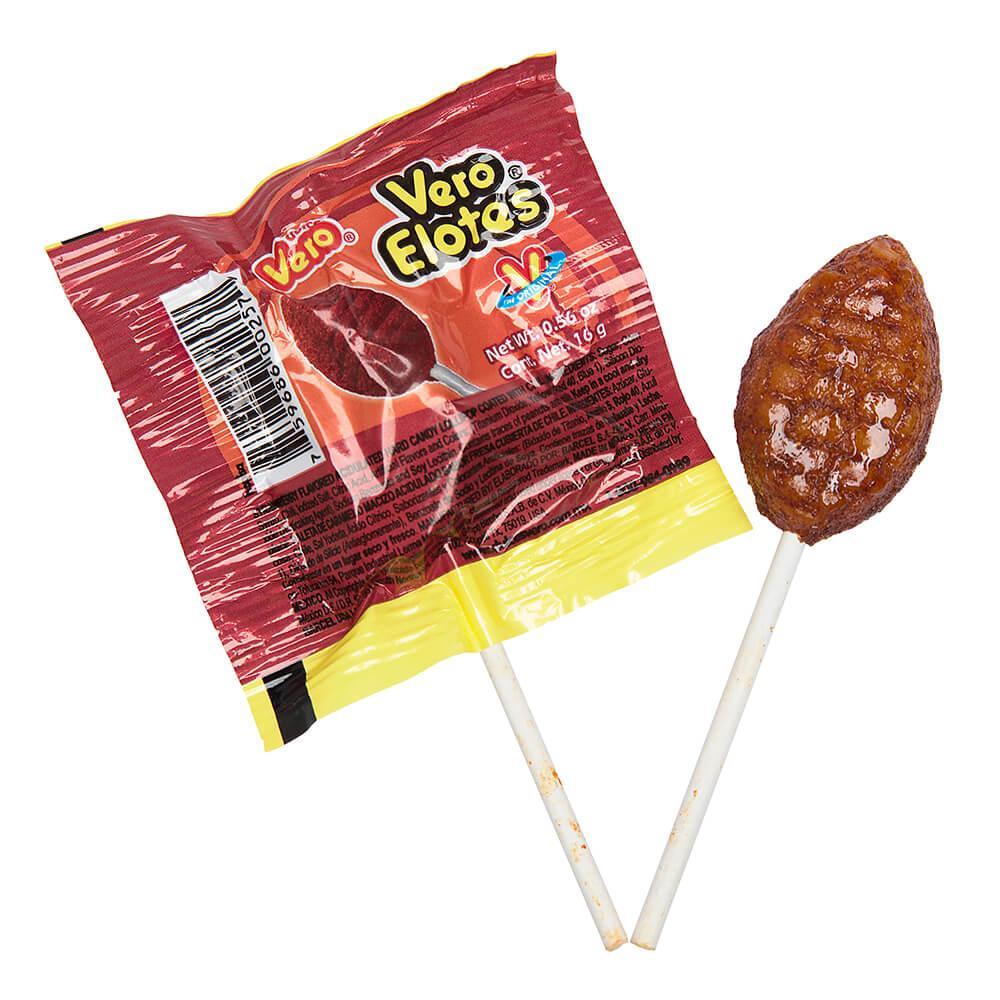 Vero Elotes Chili Lollipops: 40-Piece Bag - Candy Warehouse