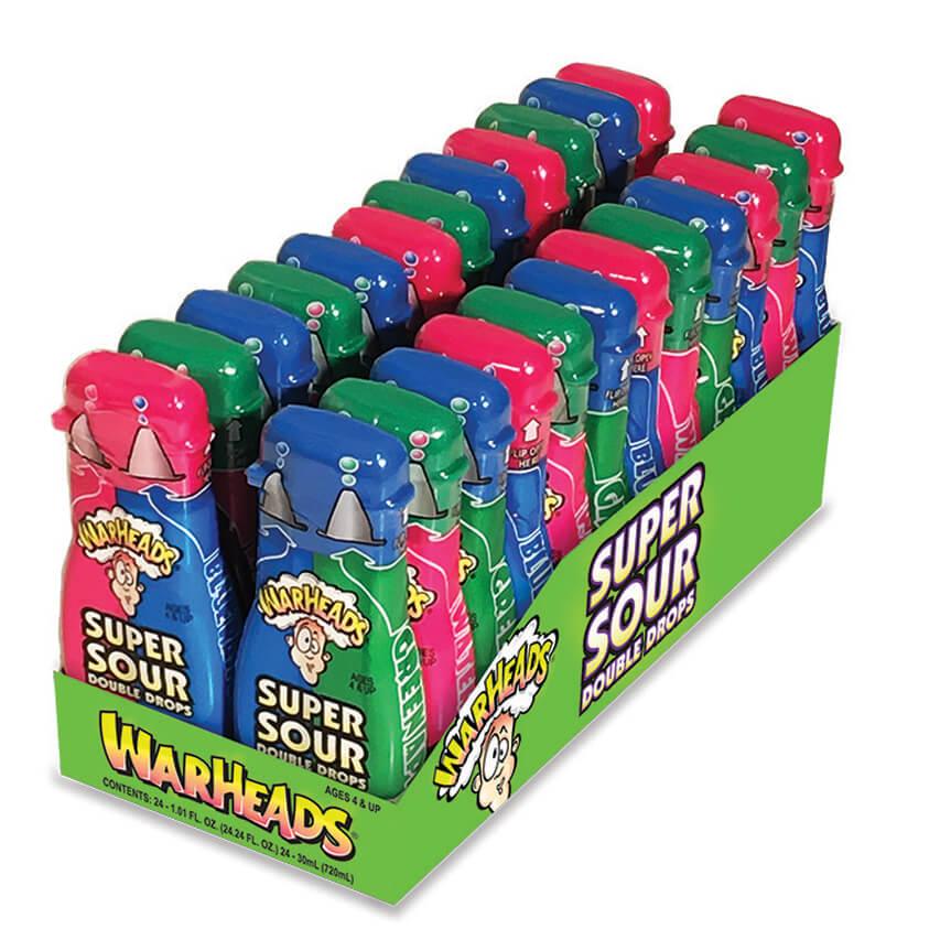 WarHeads Double Drops Super Sour Liquid Candy Dispensers: 24-Piece Box - Candy Warehouse