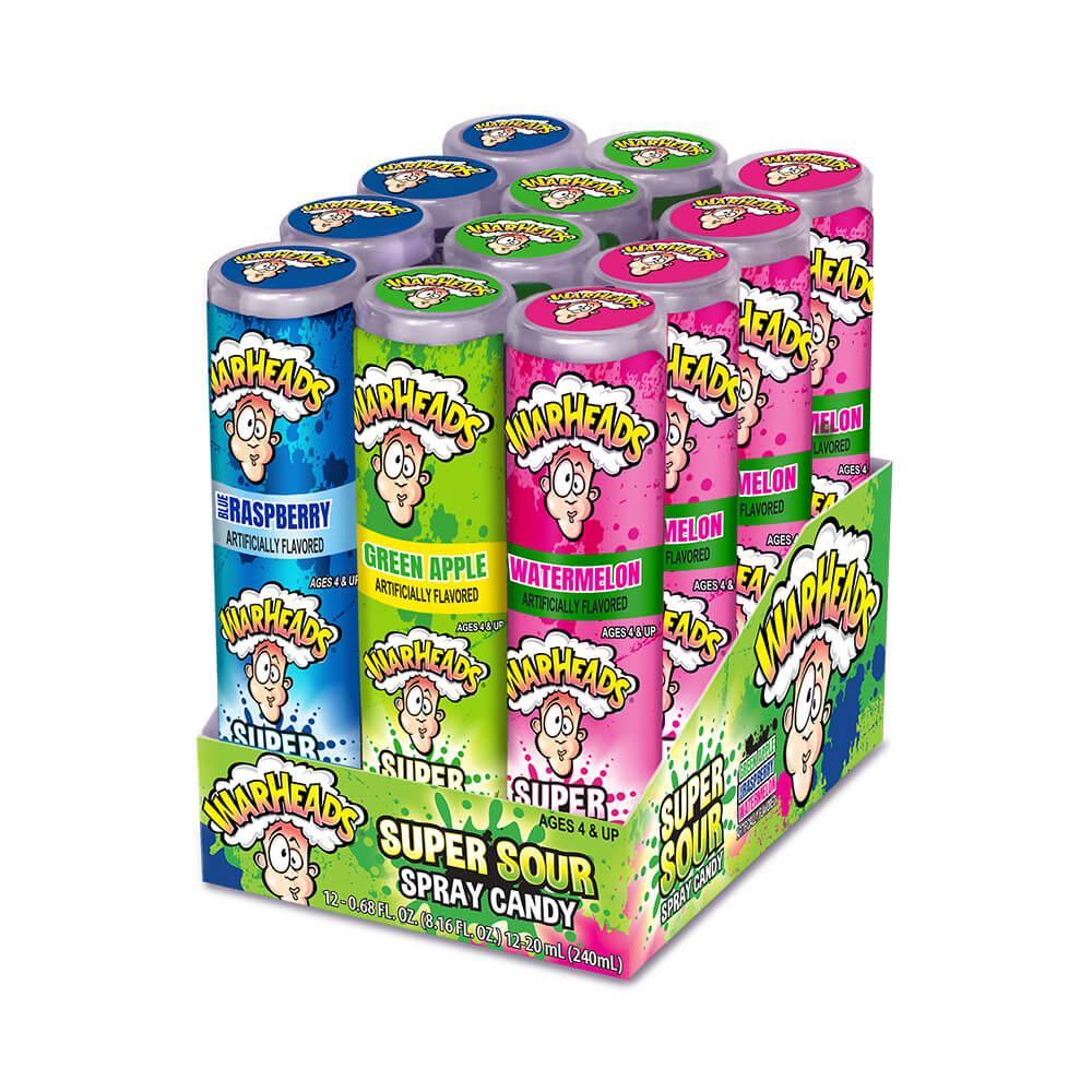 WarHeads Extreme Sour Candy Spray Bottles: 12-Piece Display - Candy Warehouse